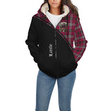 Clan Little Crest Tartan Sherpa Hoodie Curve Style CE546