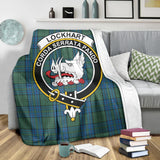 Clan Lockhart Crest Tartan Blanket UC448