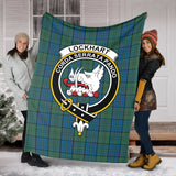 Clan Lockhart Crest Tartan Blanket UC448