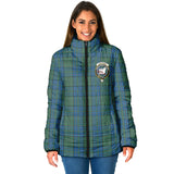 Clan Lockhart Crest Tartan Padded Jacket RF446