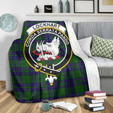 Clan Lockhart Modern Crest Tartan Blanket UC447