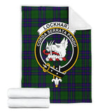 Clan Lockhart Modern Crest Tartan Blanket UC447