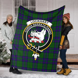 Clan Lockhart Modern Crest Tartan Blanket UC447