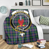 Clan Logan Ancient Crest Tartan Blanket UC449