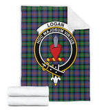 Clan Logan Ancient Crest Tartan Blanket UC449