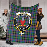 Clan Logan Ancient Crest Tartan Blanket UC449