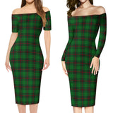 Clan Logie Tartan Off Shoulder Lady Dress VD700