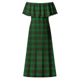 Clan Logie Tartan Off Shoulder Long Dress VL531