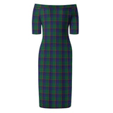 Clan Lowry Tartan Off Shoulder Lady Dress VD699