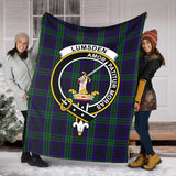 Clan Lumsden Green Crest Tartan Blanket UC452