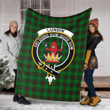 Clan Lundin Crest Tartan Blanket UC456