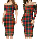 Clan Lyle Tartan Off Shoulder Lady Dress VD693