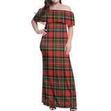 Clan Lyle Tartan Off Shoulder Long Dress VL541