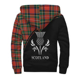 Clan Lyle Crest Tartan Sherpa Hoodie Curve Style CE532