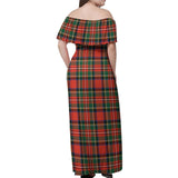 Clan Lyle Tartan Off Shoulder Long Dress VL541