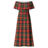 Clan Lyle Tartan Off Shoulder Long Dress VL541