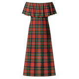 Clan Lyle Tartan Off Shoulder Long Dress VL541