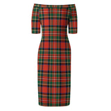 Clan Lyle Tartan Off Shoulder Lady Dress VD693