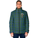 Clan Lyon Crest Tartan Padded Jacket RF456