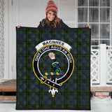 Clan MacInnes Crest Tartan Premium Quilt FC440