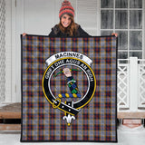 Clan MacInnes Ancient Hunting Crest Tartan Premium Quilt FC445