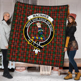 Clan MacInnes Hastie Crest Tartan Premium Quilt FC442