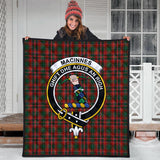 Clan MacInnes Hastie Crest Tartan Premium Quilt FC442