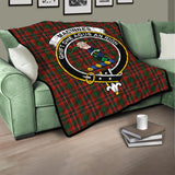 Clan MacInnes Hastie Crest Tartan Premium Quilt FC442