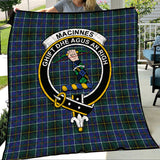 Clan MacInnes Modern Crest Tartan Premium Quilt FC441