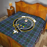 Clan MacInnes Modern Crest Tartan Premium Quilt FC441