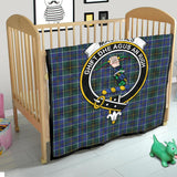 Clan MacInnes Modern Crest Tartan Premium Quilt FC441