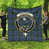 Clan MacInnes Modern Crest Tartan Premium Quilt FC441