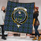 Clan MacInnes Modern Crest Tartan Premium Quilt FC441