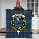 Clan MacInnes Modern Crest Tartan Premium Quilt FC441