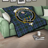 Clan MacInnes Modern Crest Tartan Premium Quilt FC441