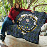 Clan MacInnes Modern Crest Tartan Premium Quilt FC441