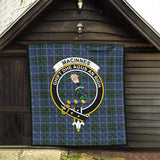 Clan MacInnes Modern Crest Tartan Premium Quilt FC441