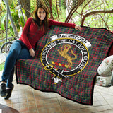 Clan MacIntosh Hunting Modern Crest Tartan Premium Quilt FC426