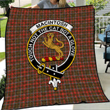 Clan MacIntosh Hunting Weathered Crest Tartan Premium Quilt FC425