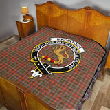 Clan MacIntosh Hunting Weathered Crest Tartan Premium Quilt FC425