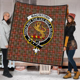 Clan MacIntosh Hunting Weathered Crest Tartan Premium Quilt FC425