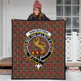 Clan MacIntosh Hunting Weathered Crest Tartan Premium Quilt FC425