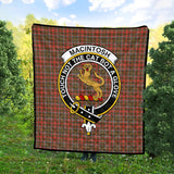 Clan MacIntosh Hunting Weathered Crest Tartan Premium Quilt FC425