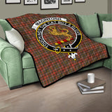 Clan MacIntosh Hunting Weathered Crest Tartan Premium Quilt FC425