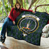 Clan MacIntyre Crest Tartan Premium Quilt FC432