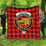 Clan MacIver Modern Crest Tartan Premium Quilt FC430