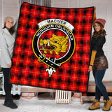 Clan MacIver Modern Crest Tartan Premium Quilt FC430