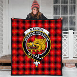 Clan MacIver Modern Crest Tartan Premium Quilt FC430