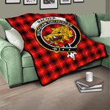 Clan MacIver Modern Crest Tartan Premium Quilt FC430