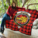 Clan MacIver Modern Crest Tartan Premium Quilt FC430